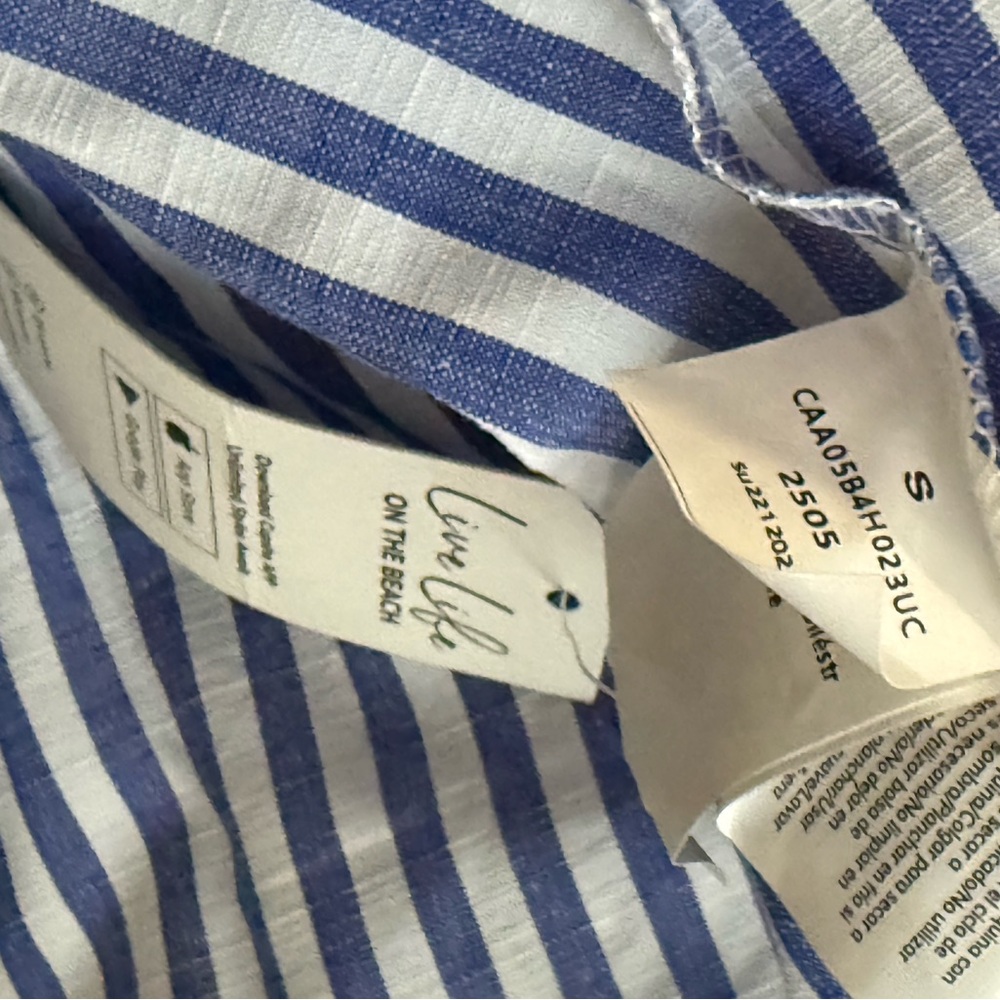 Blue Striped Sleeveless Cover-Up Dress - Picture 4 of 4